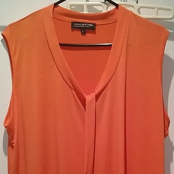 Plus Size 3XL Jones New York Orange Sleeveless Top - Picture 5 of 6